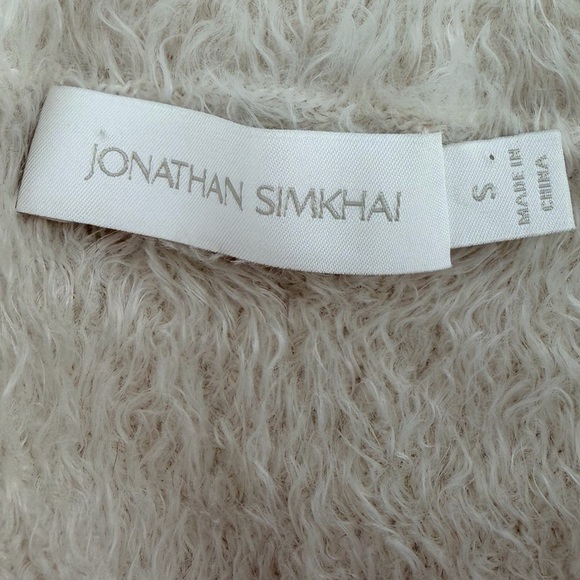Jonathan Simkhai Eyelash Scoop Neck Ivory Sweater Small - Picture 2 of 4